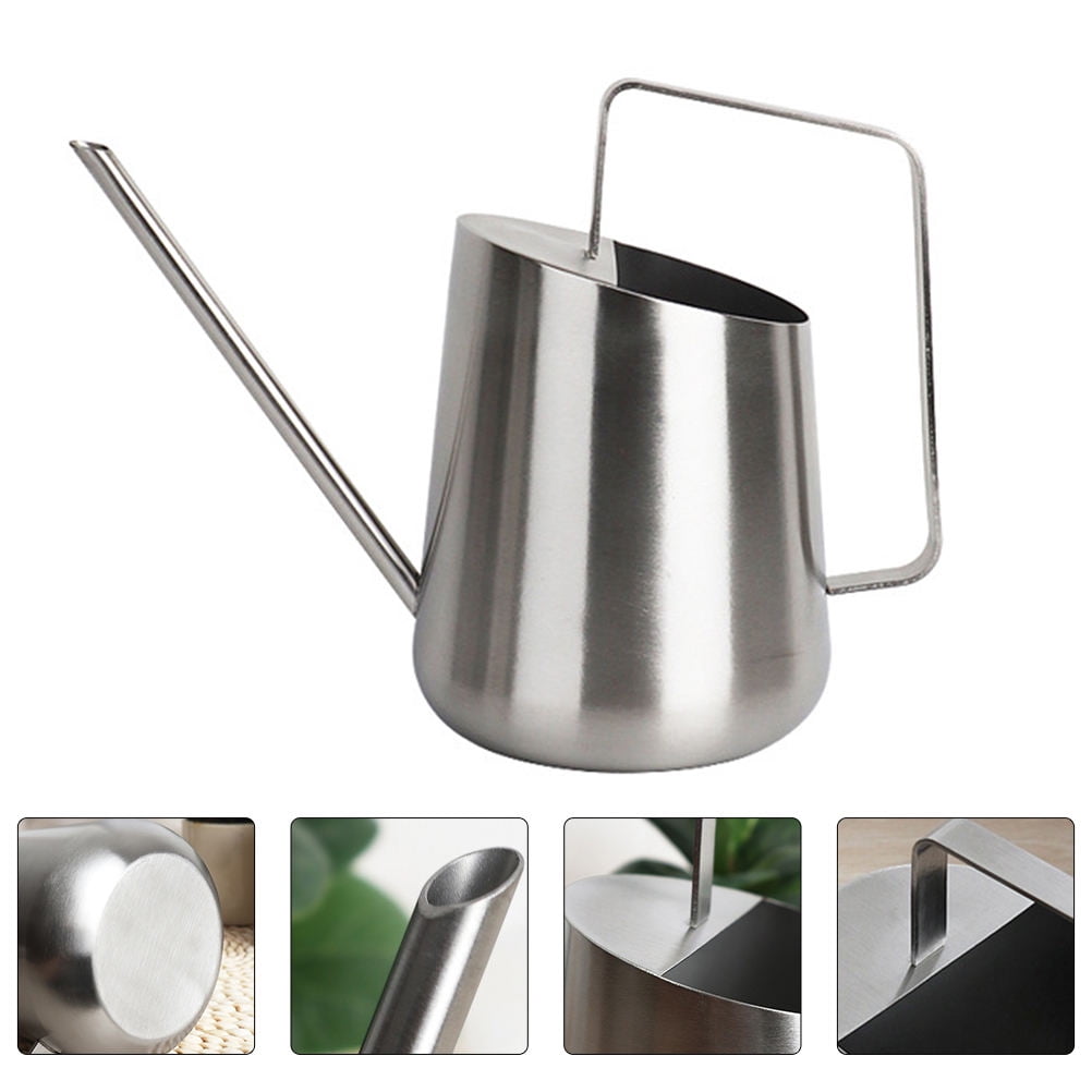 ROMANSENTIAL Durable Plated Silver Gardening Watering Kettle for Plants with Easy Grip Handle
