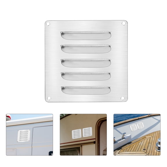 FESTFENDS Stainless Steel Louvered Air Outlets Silver 1Set 4.7X4.7X0.2In