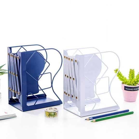 WHAMVOX Book Holder Telescopic Bookends Bookshelf Support Library Storage
