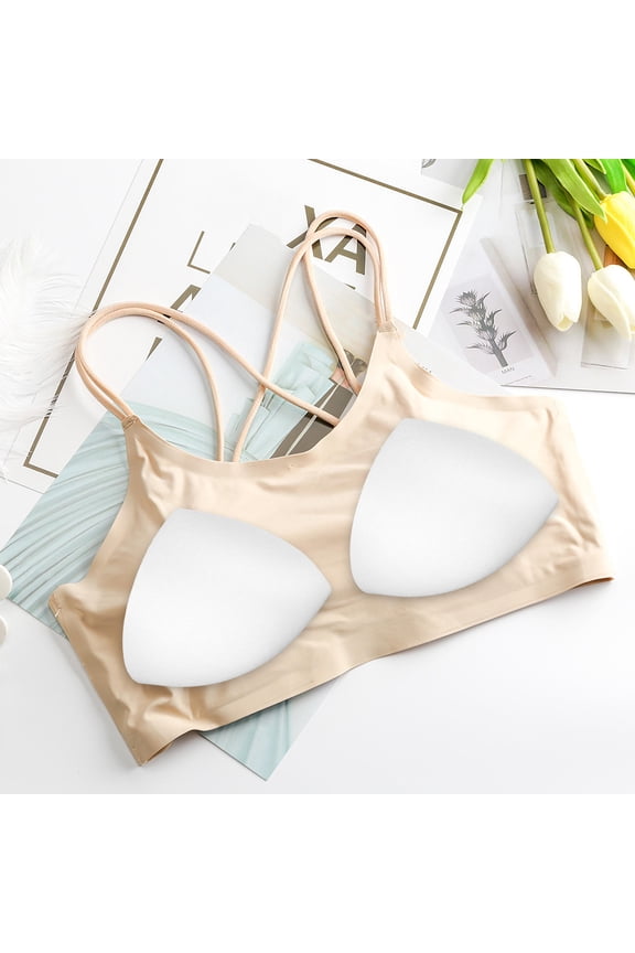 Bra Inserts Strapless Push up Removable Cups Bikini Women's White