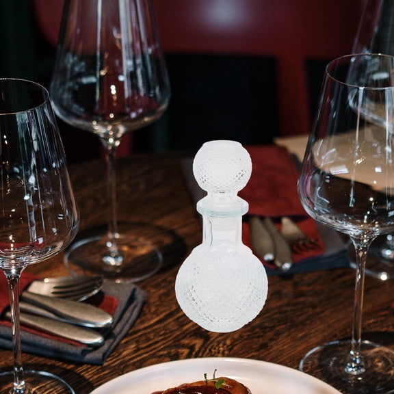WHAMVOX Brandy Decanter Glass Whiskey Decanter with Stopper 250ml Glass Bottle Decanter Airtight Whiskey Dispenser Bottle for Home Bar Party