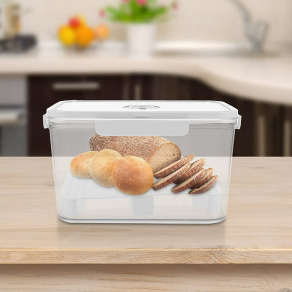 WHAMVOX Bread Container Airtight 1Pack with Handle and Time Record for Daily Use 11.8x7.9x6.1in