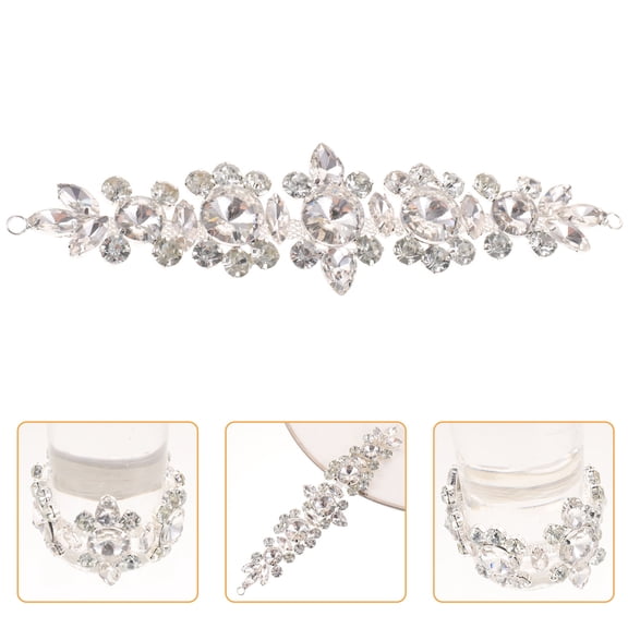 SEWCHICS White Wedding Rhinestone Applique Patch for DIY Clothes Bags Shoes Decoration