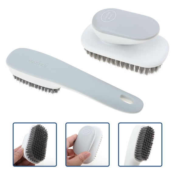 ROMANSENTIAL Scrubbing Brush Set For Clothes Washing Plastic 1 Set Light Grey