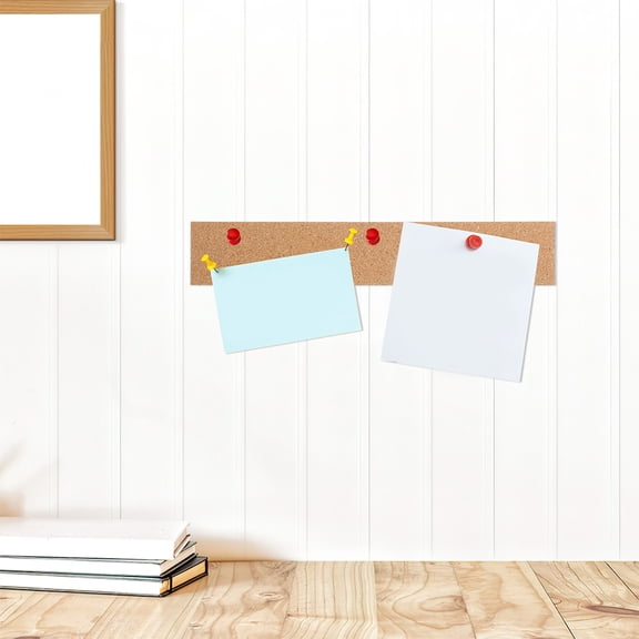 WHAMVOX Brown Cork Bulletin Strips for Office Use Minimalist Design Easy Installation Versatile Memo Strips 10 Pieces