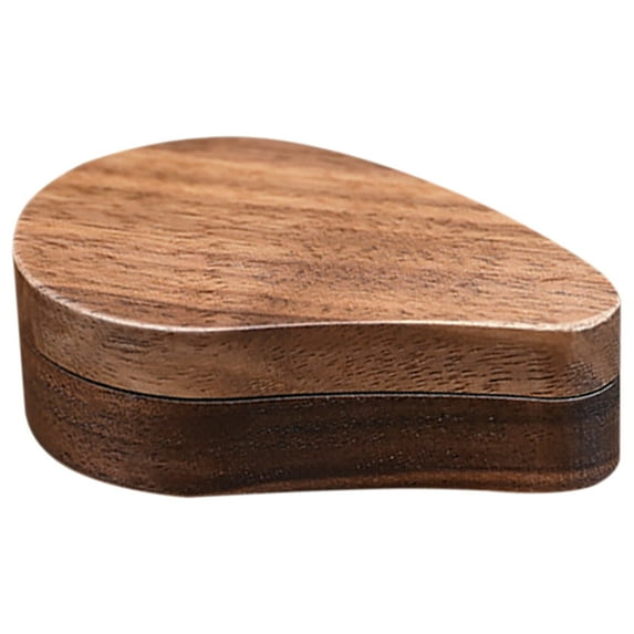 WHAMVOX Brown Heart-Shaped Wooden Jewelry Box for Storage Use Durable and Sturdy Small Size