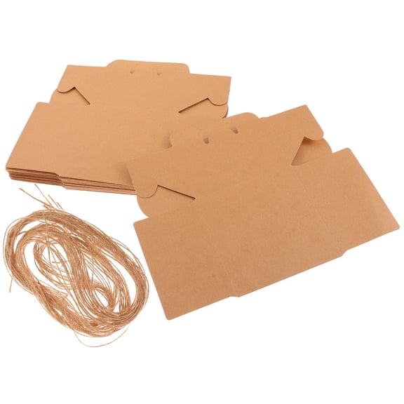 WHAMVOX Brown Paper Cake Boxes with Transparent Window for Home Bakery and Gifts 12 Pcs 4.5 Inches