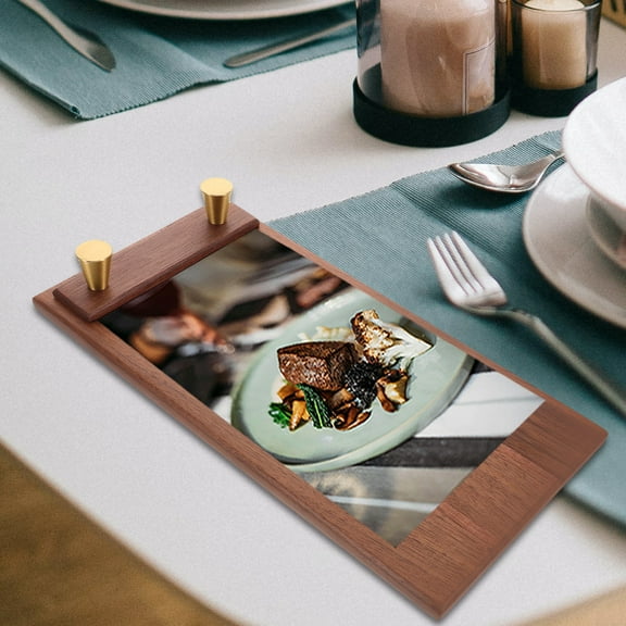 WHAMVOX Brown Wooden Tabletop Menu Holder for Home Stylish Decorative Message Board Ideal for Cafes 7.5 x 5 inches