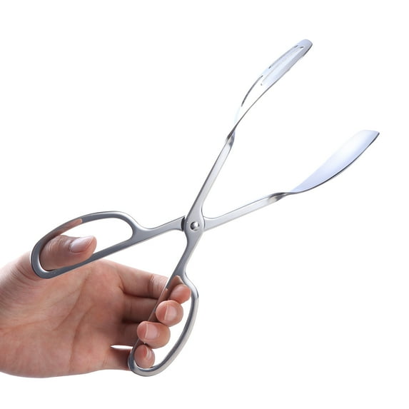 WHAMVOX Buffet Tongs 2Pcs For Cooking And Baking Heat Resistant And Ergonomic Grip Silver