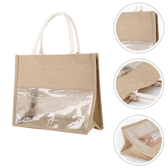 WHAMVOX  Burlap Wine Bottle Bag Packaging Lines Tote Portable Shopping