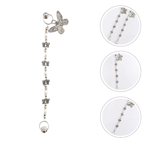 WHAMVOX Butterflies Phone Finger Strap with Silver Alloy Chain for Decoration and Drop Resistance PHONE CASE ACCESSORIES