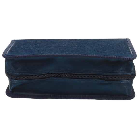 SEWCHICS Compact Cd Storage Case Sleek Modern Design Dark Blue Nonwoven