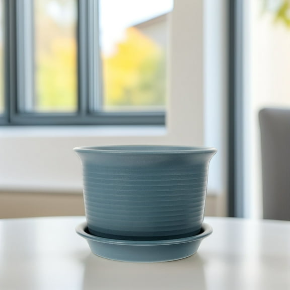 WHAMVOX Cachepot Plant Resin Flower Pot Flower Pots with Pallet 21.00X21.00X15.00CM