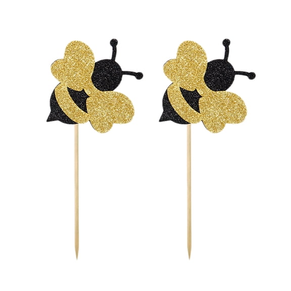 WHAMVOX Cake Toppers 6 Pcs Shiny Cupcake Picks Paper for Decor Use Birthday Wedding Party