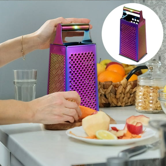 WHAMVOX Camouflage Box Grater for Home Use Made of Stainless Steel with Safety Handle and 4 Sides for Vegetables 7.5 inches