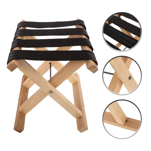 LITINKIMI Portable Black Folding Stool, Compact 11x11x9.3 Inch Seat for Outdoor Camping, Picnic, Fishing, Hiking, Travel