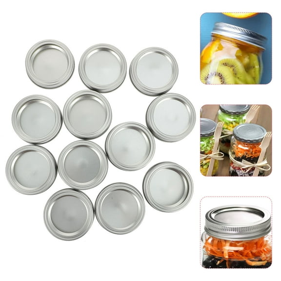 WHAMVOX Canning Lids with Sealed Bands for Jars 70mm Easy to Open and Close Silver Color