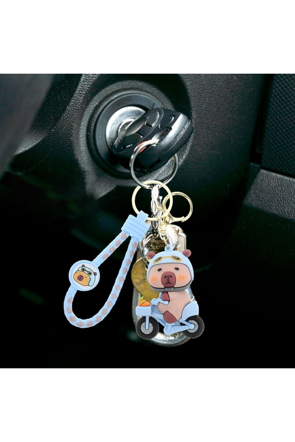 Capybara Keychain Adorable Car Keychain Accessory Kawaii Keychain for Backpacks Cute Cartoon Keychain Charm Key Ring for Women and Kids