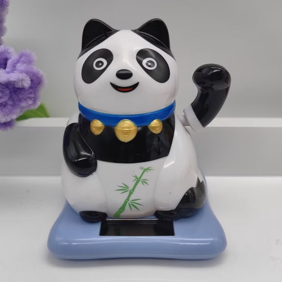 KHBUAB Solar Powered Panda Figurine ABS Multi 1Pack for Home Decor