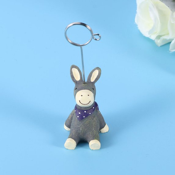 WHAMVOX Cartoon Note Holder Resin Message Folder Animal Product Display Board Photo Clip Desktop Ornament(Dark Gray)
