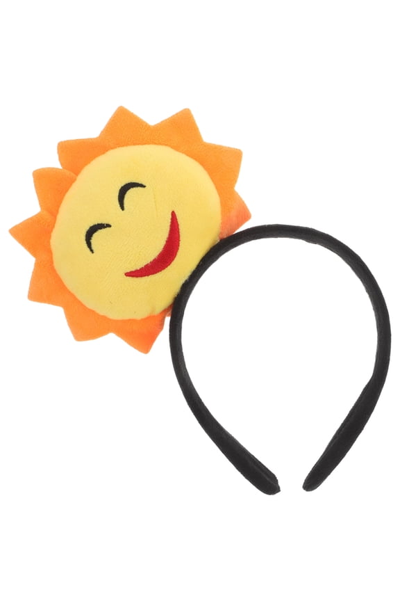 Cartoon Sun Headband Plush Hairbands Head Booper Cute Fluffy Makeup Hair Hoop For Women Girls Washing Face Halloween Birthday Costume Accessories