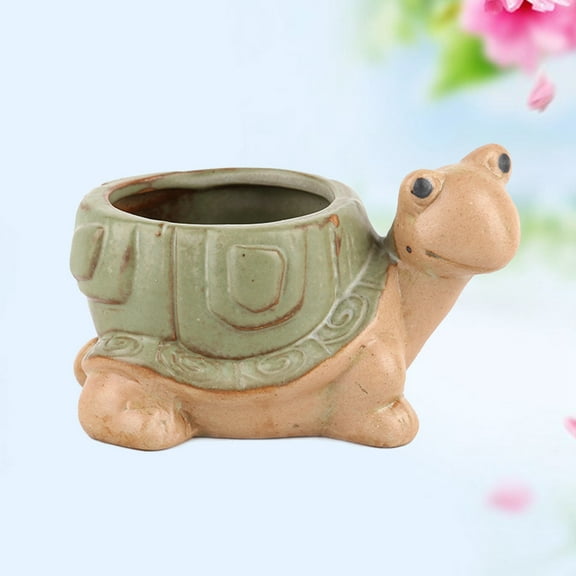 WHAMVOX Cartoon Tortoise Flower Pots Children's Room Desktop Decor Potted Flowerpot Decoration Flower Vase