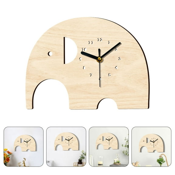 WHAMVOX  Cartoon Wall-mounted Clock Cute Clocks for Living Room Toddlers Child Beige