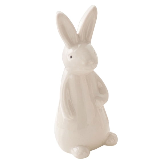 ROMANSENTIAL White Ceramic Figurine Set for Bedroom Decor, Cute Animal Statue for Home Decoration