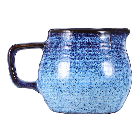 YSNOOWE Elegant Blue Ceramic Milk Jug Porcelain Creamer Pitcher with Handle for Coffee and Home