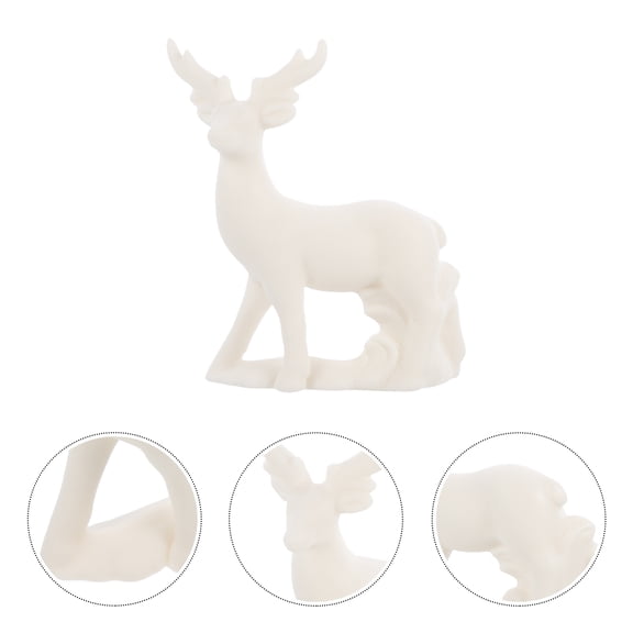 WHAMVOX Ceramic Craft Deer Statue Cute Ceramic Animal Figurine Miniature Animal Figurine Decoration