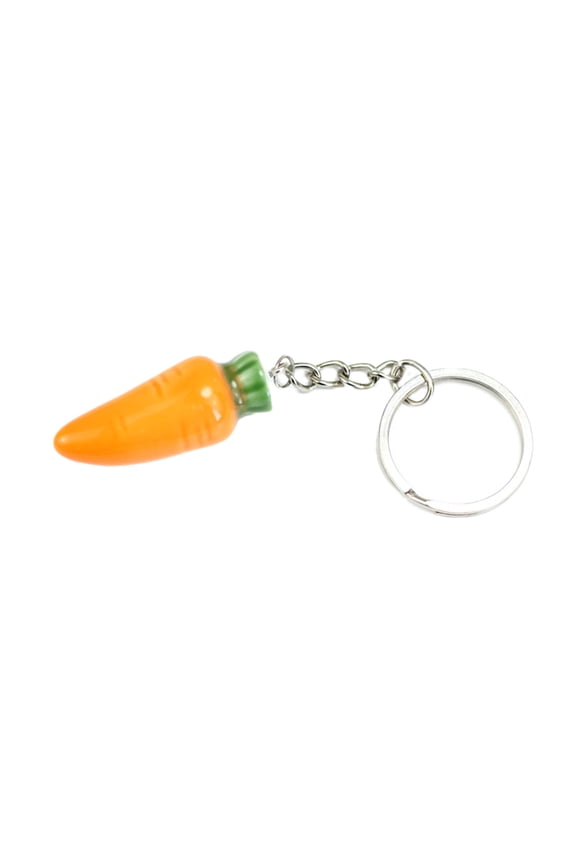 Ceramic Keychain Creative Keyring Handbag Decor Hanging Pendant for Purse Bag Car Key (Carrot)