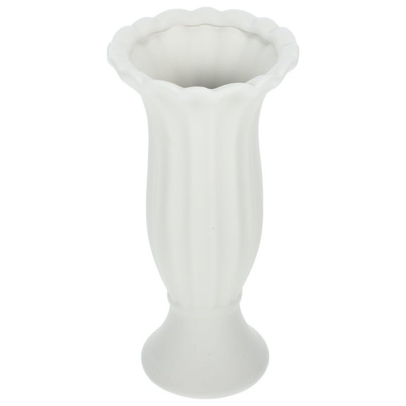 WHAMVOX Ceramic Roman Column Vase in Light Grey for Decor with Chic Design and Practical Use 6.5 Inches Tall
