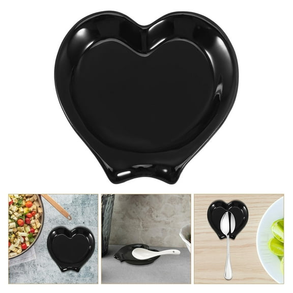 WHAMVOX Ceramic Spoon Rest For Kitchen Countertop Reusable Spoon Holder Compact Utensil Rest Ceramic Spoon Holder For Tea Spoon Ladle Teabag