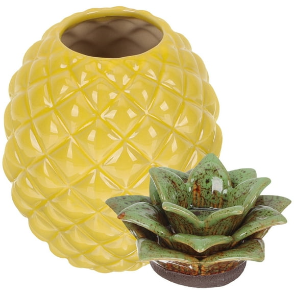 WHAMVOX  Ceramic Tea Storage Jar Organizer Pineapple Cookie Jars Travel Yellow