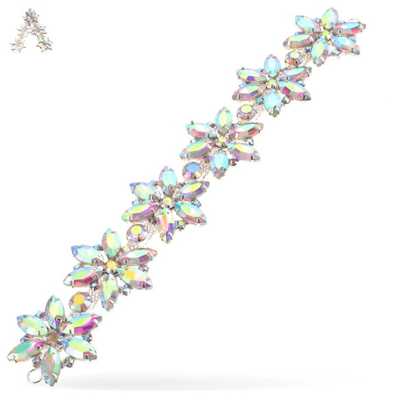 WHAMVOX  Charms Rhinestone Flower Chain Shoe Decoration Bride