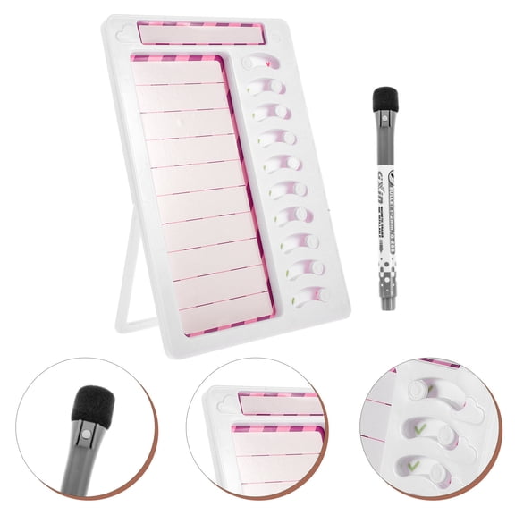 SEWCHICS Children Planning Reminder Chart Erasable Self-Discipline Tracker 1Set Pink