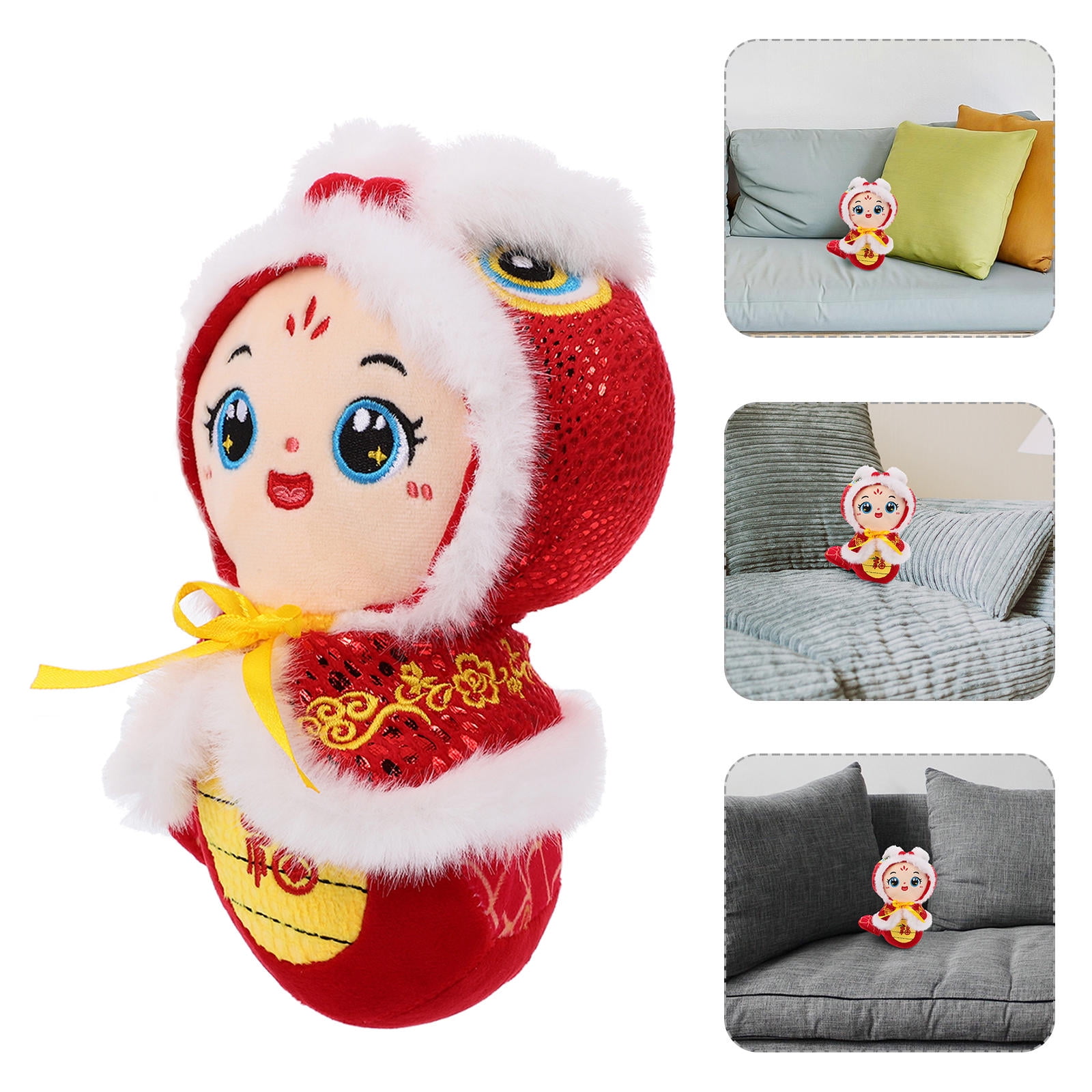 WHAMVOX Chinese New Year 2025 Snake Plush Doll Year Of The Snake Stuffed Animal Lunar New Year Snake Mascot For Spring Festival Chinese Zodiac Snake Plush Toy For Goodie Bags