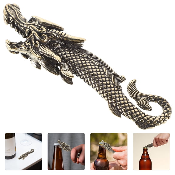 WHAMVOX Chinese Style Brass Dragon Bottle Opener Retro Beer Cap Remover Soda Bottle Cap Opener Ideal For Home Bar Decor Pub Accessories