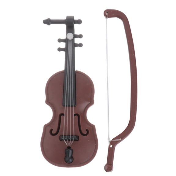 ROMANSENTIAL Violin Ornaments Hanging Pendant Brown Plastic Tree Hanging 1Set