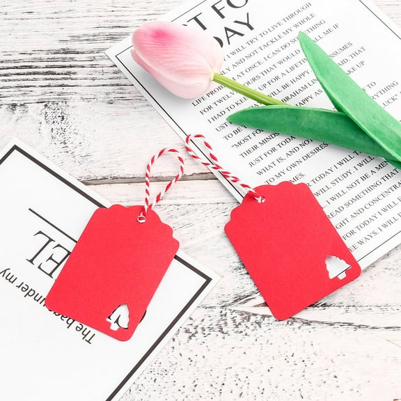 WHAMVOX Christmas Tree Hang Tag Paper Hanging Gift Presents Gifts Red