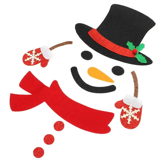 WHAMVOX Christmas Wall Stickers Snowman Window Decals Non-Woven Xmas Door Stickers Merry Christmas Decals Holiday Winter Door Stickers