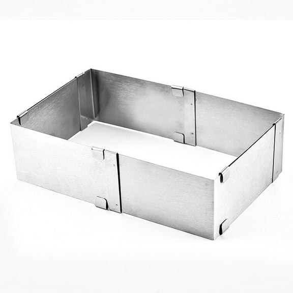 DECORNIJIA Adjustable Square Cake Mold Stainless Steel Baking Tool Mould Cooking DIY Projects 1Pcs