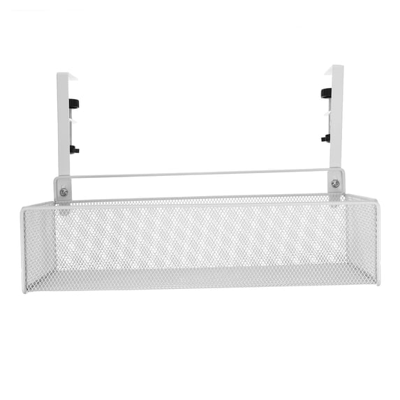WHAMVOX Clamp on Desk Organizer Metal under Storage Side Organisation Office White