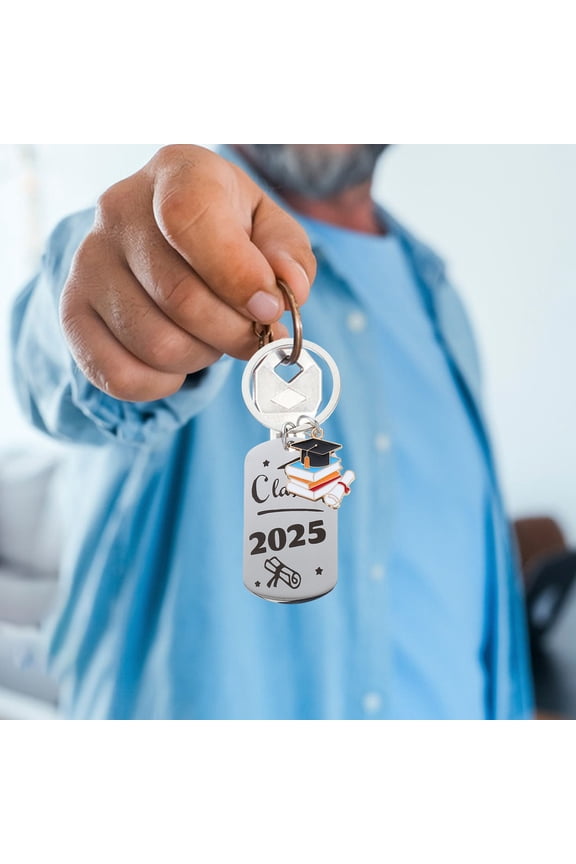 Class Of Grad Keychain Chic Titanium Steel Key Ring Graduation Season Souvenir Wear-Resistant Key Holder For Bags And Purses