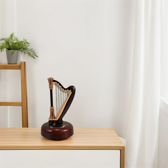WHAMVOX Classical Harp Shaped Music Box Lyre Music Box Antique Musical Boxes For Wedding Valentines Christmas Birthday Party Supplies