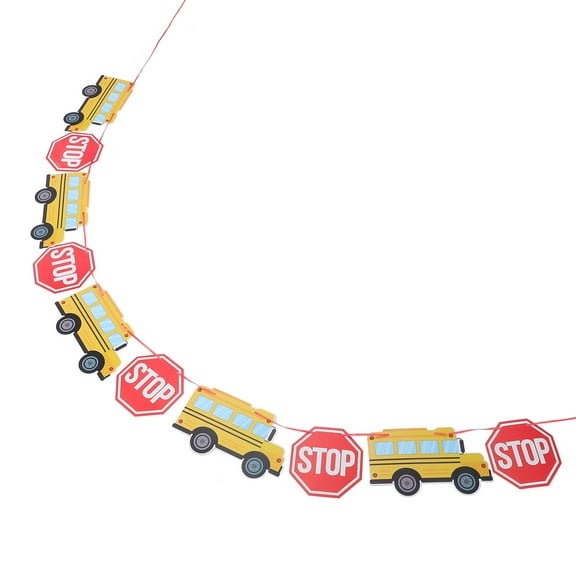 WHAMVOX Classroom Welcome Banner School Bus Themed Party Supplies First Day of School Decoration for Classroom School Bus Party Decorations