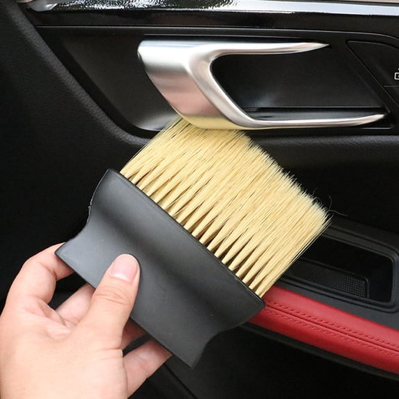 ROMANSENTIAL Car Air Vent Brush Yellow PP Nylon for Interior Detailing and Cleaning