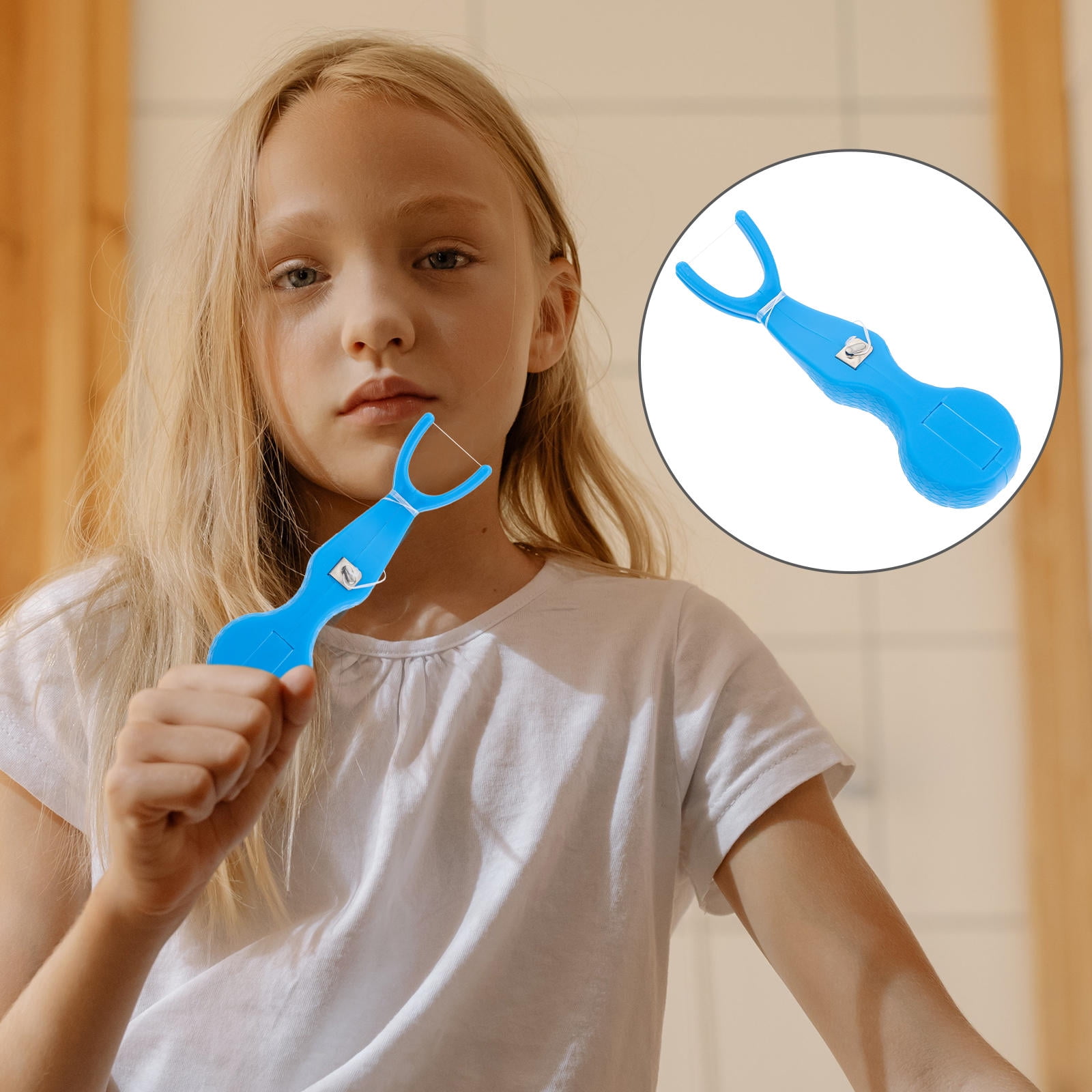 WHAMVOX Cleaning Dental Floss Teeth Floss Rack Child 11X3X1.5CM Blue