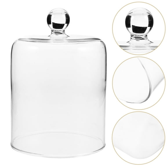 WHAMVOX Clear Glass Dome For Dried Flower Display Cloche Lid For Wedding Decor Transparent Bell Jar For Creative Display Clear Landscape Cover