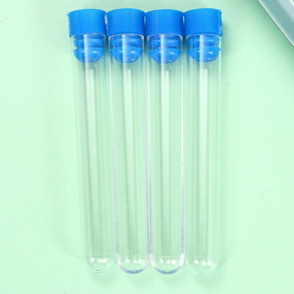 WHAMVOX Clear Plastic Test Tubes with Lids for Liquid Holding Portable Compact Pieces